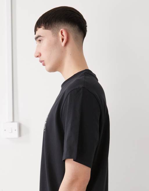Timberland – Kurzärmliges T-Shirt in Schwarz mit ovalem Logo-Print, 4 von 5