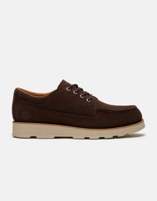  Lace-up shoe in dark brown suede