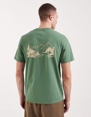Lake House - T-Shirt in Myrtengrün mit Rückengrafik Grün 91-97 CM