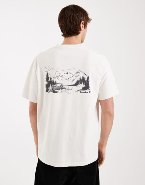 Timberland - Lake House - T-shirt met grafische print op de achterkant in vintage wit - view 1