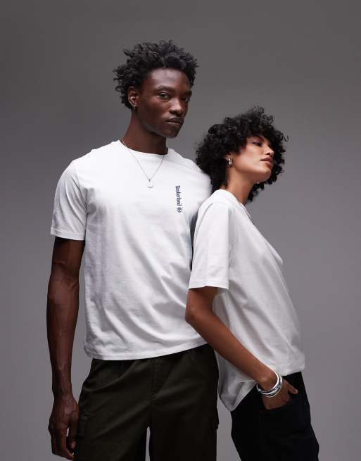 Timberland Lake View backprint oversized t-shirt in white, 3 of 4