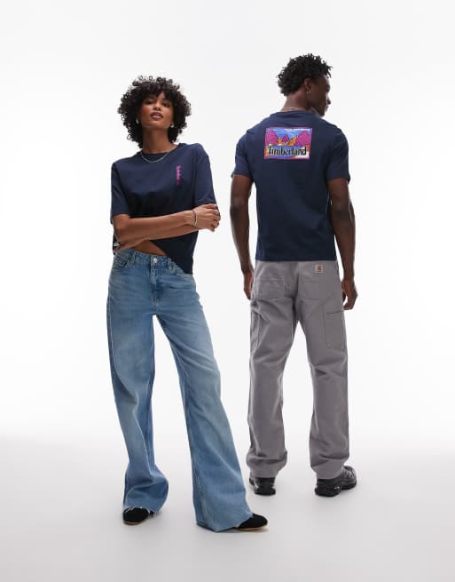 Timberland - Lake View - Oversized marineblå T-shirt med rygprint, 2 af 4