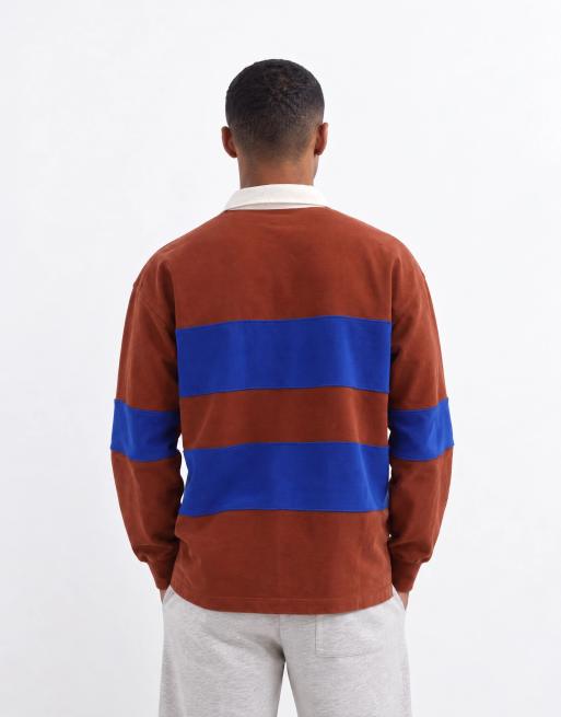 Timberland Langärmliges Rugby-Polo-Sweatshirt in Brownout/Surf the Web, 8 von 8