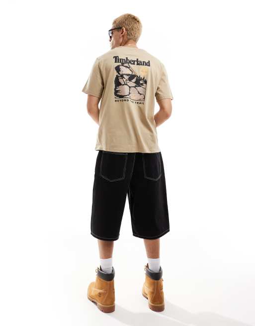 Timberland large boulder back print oversized t-shirt in beige Exclusive to Asos, 2 of 4