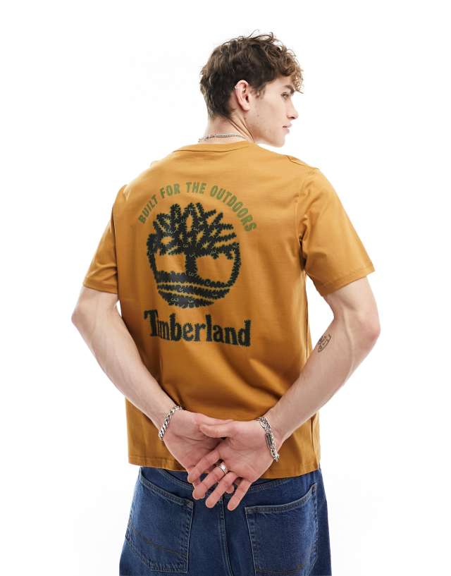 Timberland - large logo backprint t-shirt in wheat