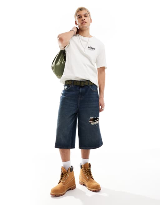 Timberland large mountain back print oversized t-shirt in off