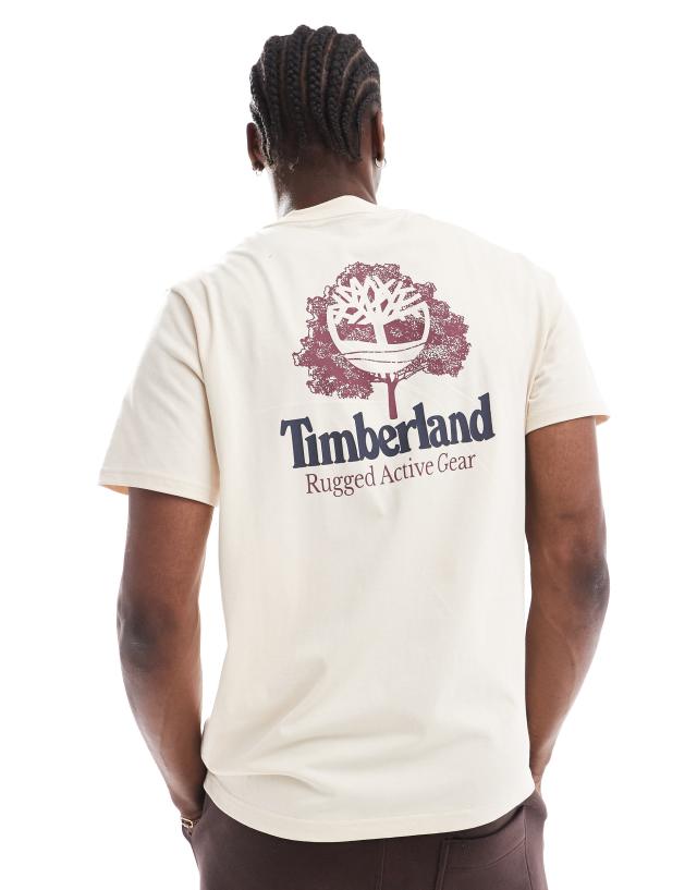 Timberland - large tree logo backprint t-shirt in off white