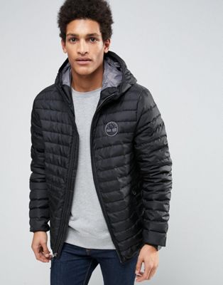 Timberland Lightweight Hooded Down Jacket In Black
