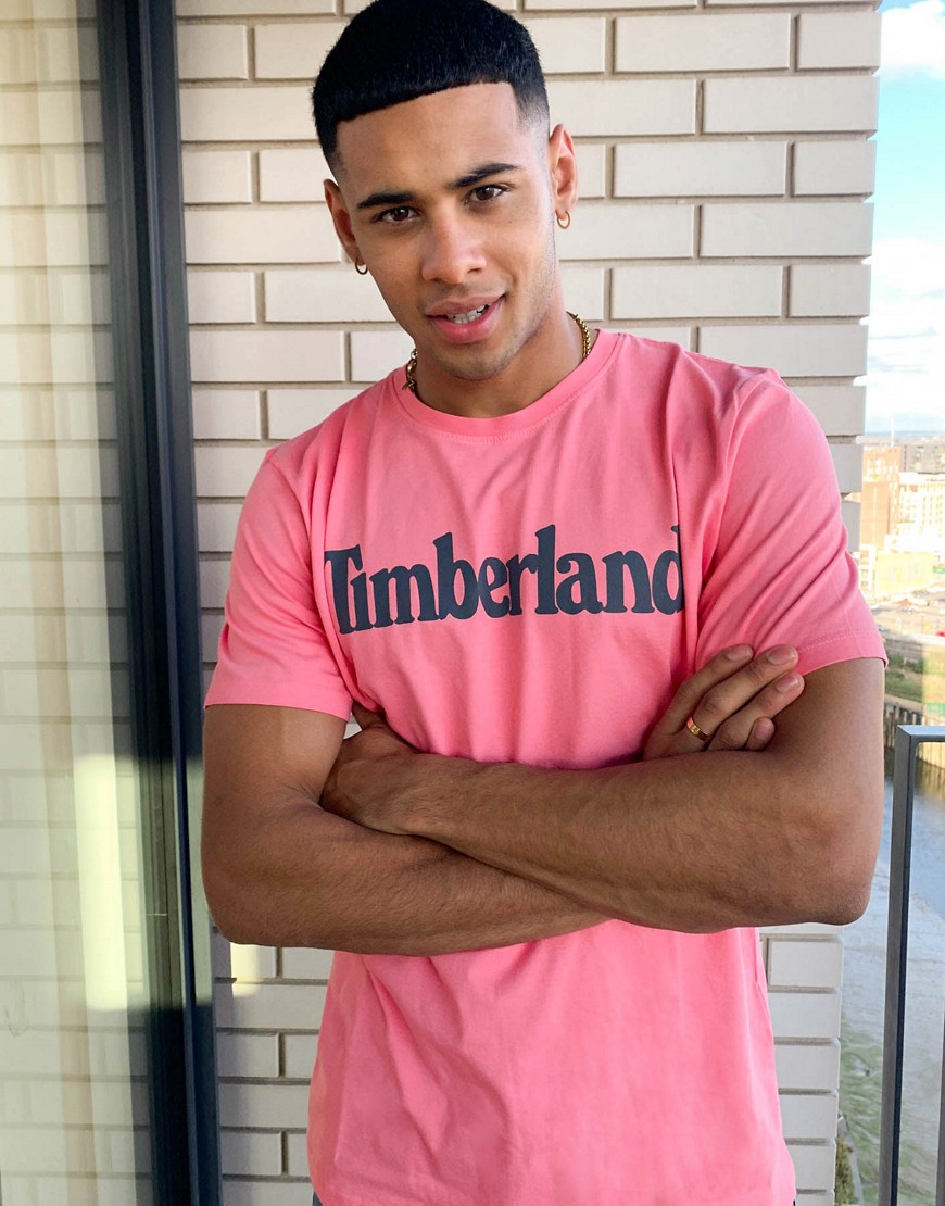 Timberland Linear Logo t-shirt in pink