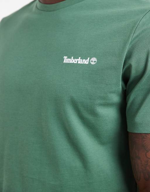 Timberland – Linear – T-Shirt in Myrtengrün mit Logoprint, 2 von 5