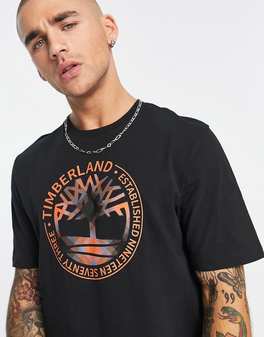 Timberland Little Cold River Tree logo t-shirt in black