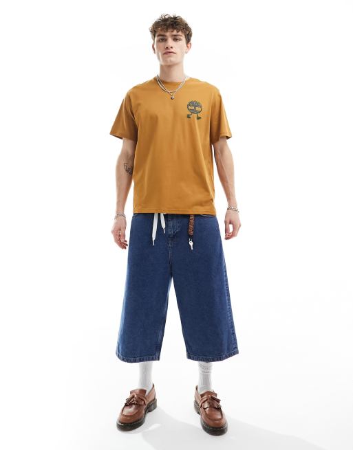 Timberland – Ljusbrun t-shirt med stor logga baktill, 2 av 4