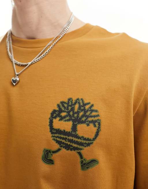 Timberland – Ljusbrun t-shirt med stor logga baktill, 4 av 4