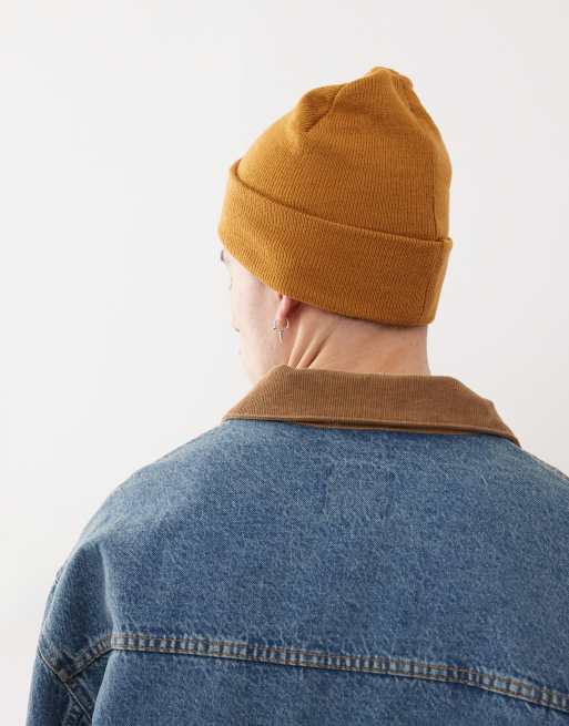 Timberland logo cuffed beanie in wheat, 2 of 3