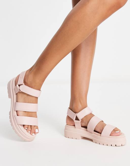 Timberland London Vibe 3 band sandals in pink ASOS