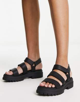 Kickers Kick t-bar platform shoes in black leather