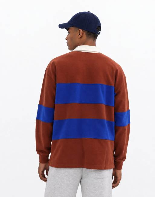 Timberland Long sleeve rugby polo sweatshirt in brownout/surf the web, 7 of 8