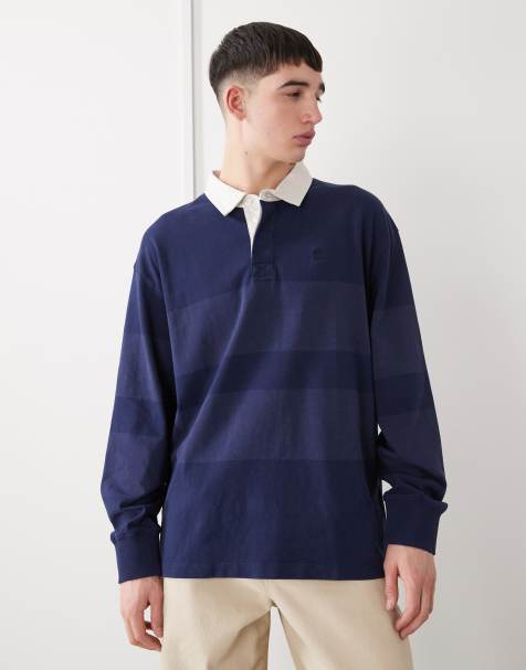Timberland Long-sleeve striped rugby polo in peacoat - view 1