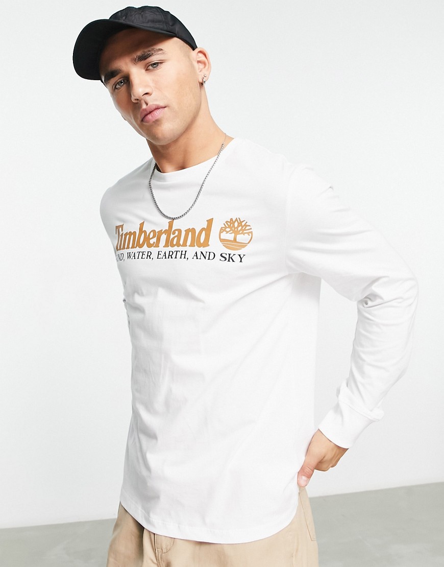 timberland long sleeve t-shirt in white