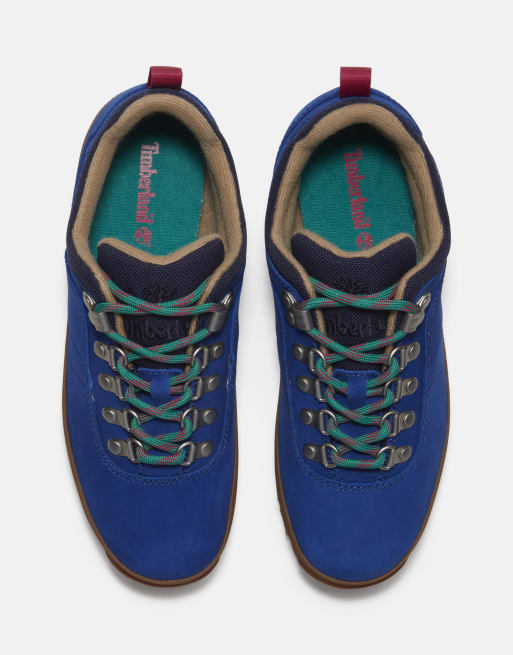Timberland Low lace up shoe in bright blue nubuck, 4 of 4