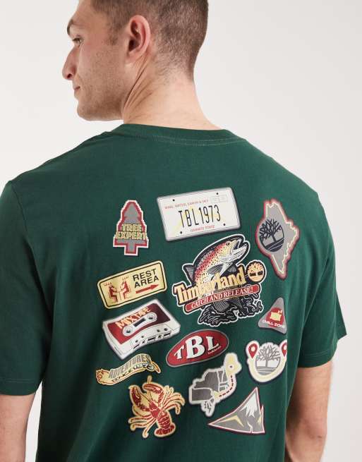 Timberland Magnet back graphic tee in pineneedle, 4 of 5