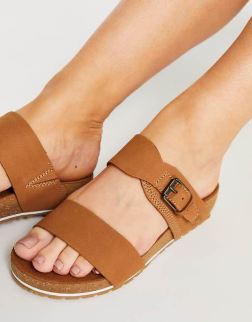 Timberland malibu waves flat slides in tan ASOS