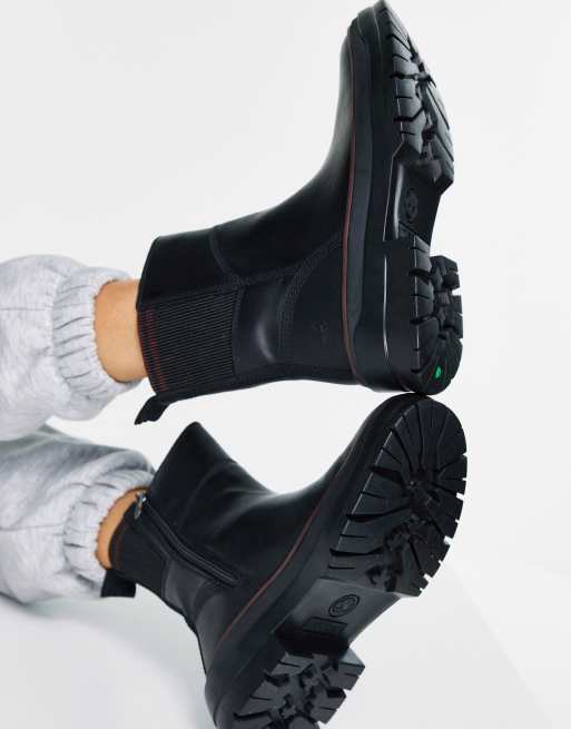 Timberland black store zip boots