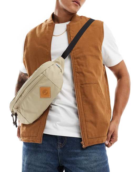 Timberland - Marsupio beige chiaro con logo piccolo