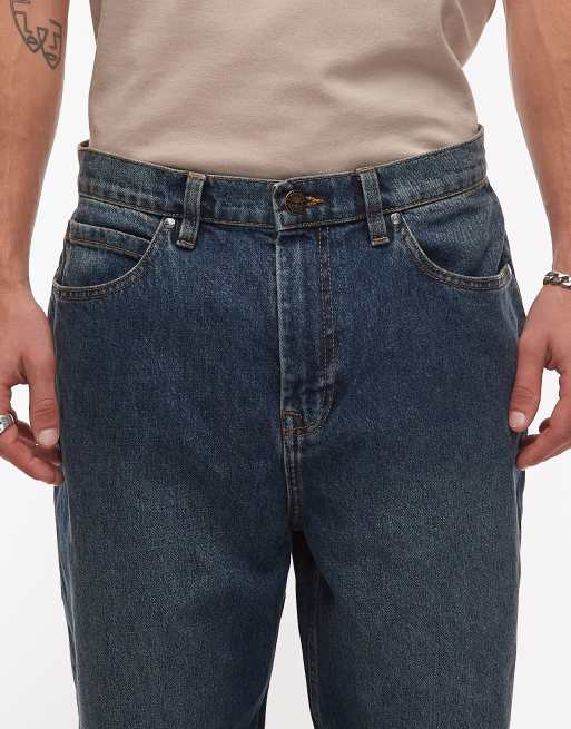 Timberland - Mellemblå og forvaskede samt baggy jeans med lomme med logo, 5 af 5