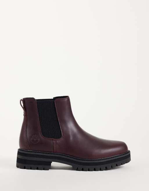 Timberland Mid Chelsea-støvle i burgundy, 3 af 4