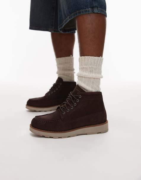Timberland Mid chukka lace boots in dark brown suede - view 1