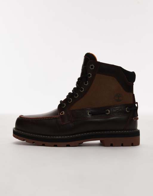 Timberland Mid lace boots in burgundy leather, 2 of 4