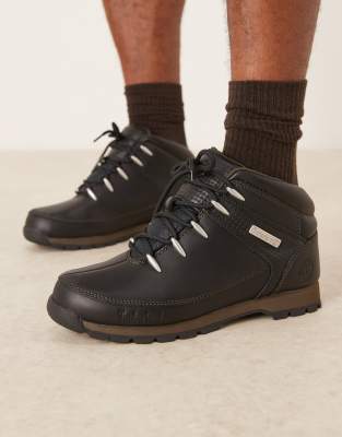 Timberland Timberland Mid lace-up boot in black f grain w dk brown size 12.5