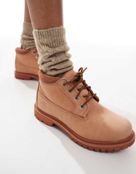 Timberland Mid lace-up waterproof chukka boot in light red full grain - view 1