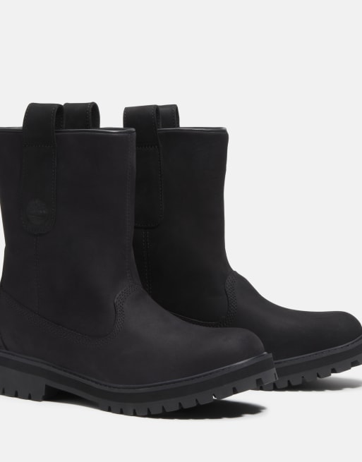 Timberland Mid pull on boot in black nubuck, 2 of 4