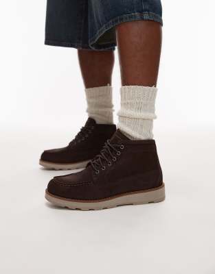 Mittelhohe Chukka-Stiefel aus Wildleder in Dunkelbraun-Brown Brown 43