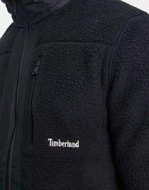 Timberland – Mix Media – Jacke aus Sherpa-Fleece in Schwarz, 3 von 4