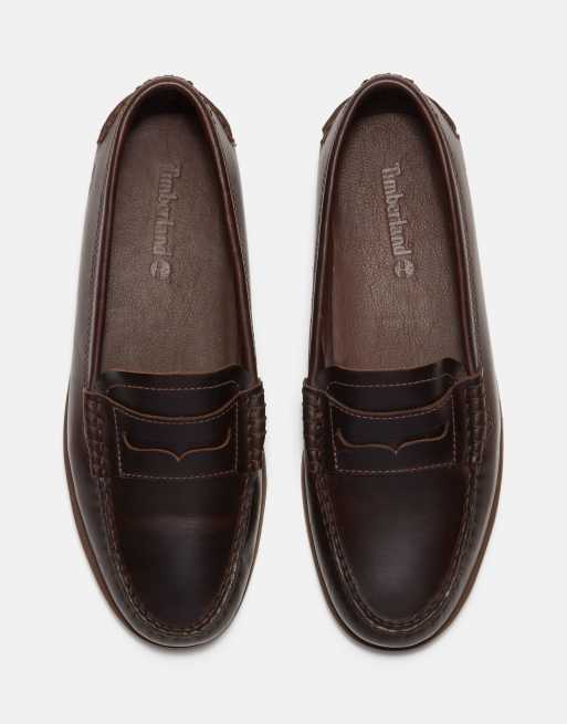 Timberland - Mocassini classici da barca marrone scuro in pelle pieno fiore, 2 di 4