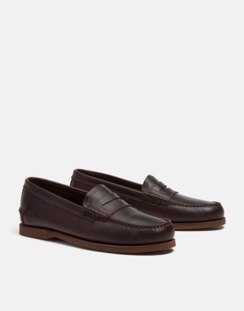 Timberland - Mocassins classiques en cuir pleine fleur - Marron foncé - view 1