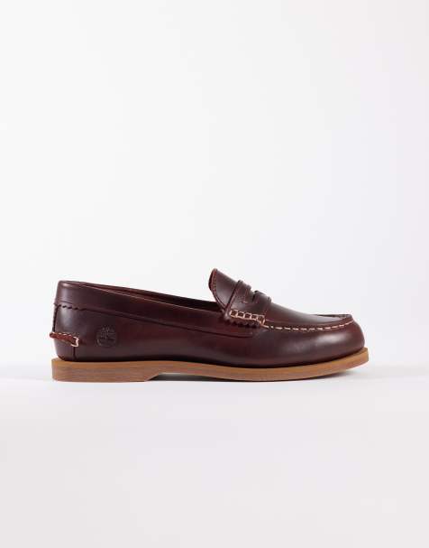 Timberland - Mocassins classiques style bateau en cuir pleine fleur - Bordeaux - view 1