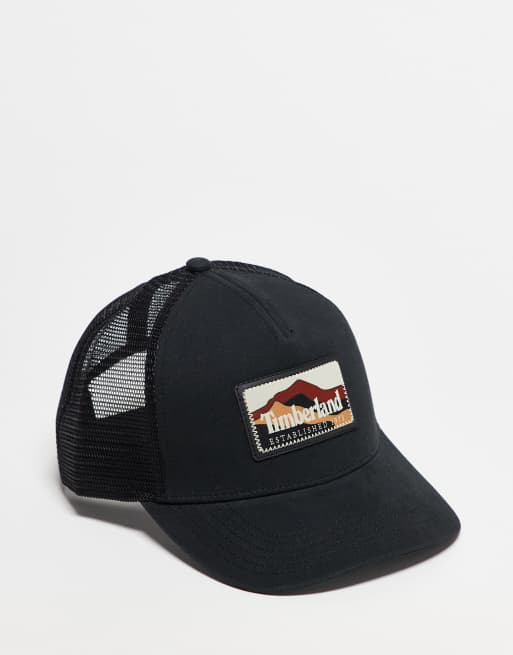 Timberland - Mountain - Truckerpet met patch in zwart