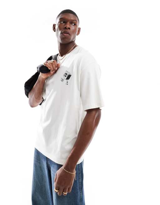 Timberland Moving Around backprint t-shirt in white - Exclusive to ASOS