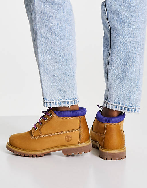  Boots/Timberland Nellie Chukka Double boots in wheat tan/purple 