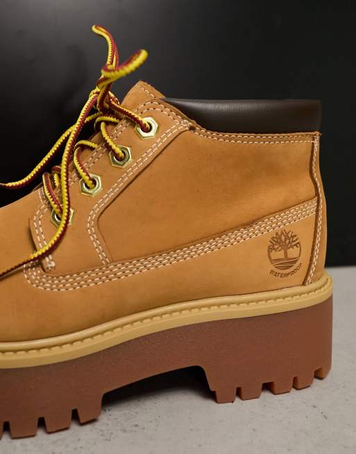 Timberland Nellie Hochwertige Chukka Stiefel aus weizenbraunem Nubukleder mit erhohter Plateausohle ASOS