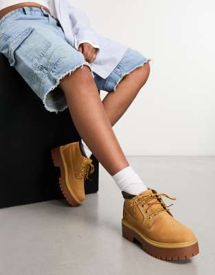 Timberland nellie premium elevated platform chukka boots in wheat nubuck leather