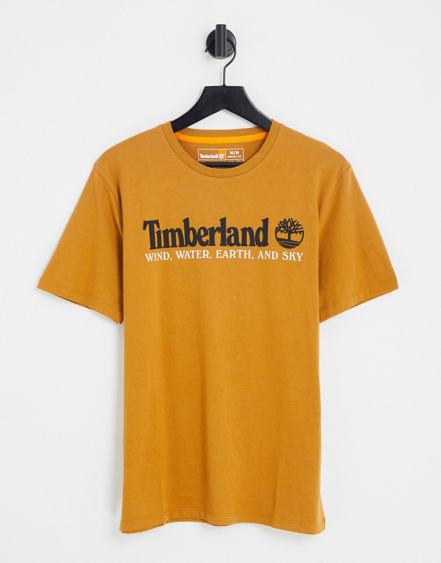 timberland new core front graphic t-shirt in orange-neutral