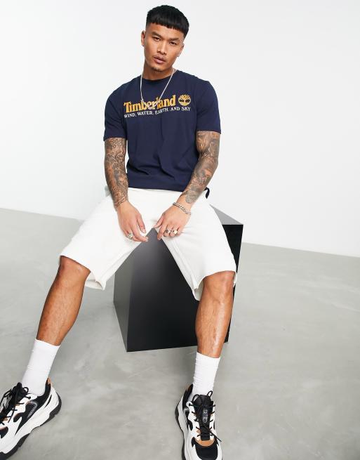 Timberland – New Core – Granatowy T-shirt z grafiką z przodu  , 3 z 4