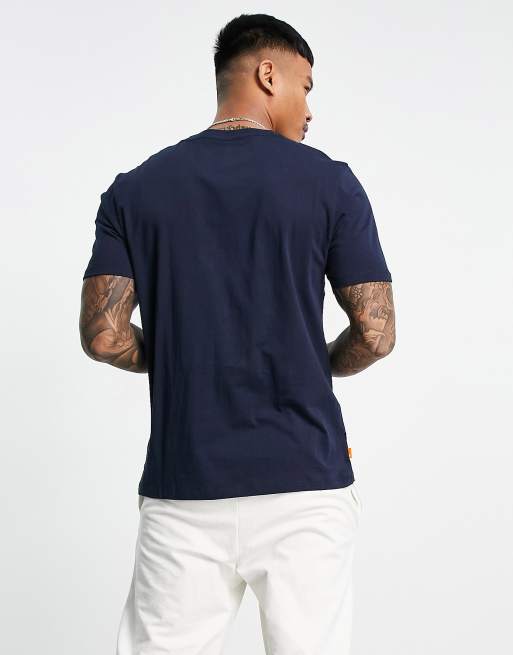 Timberland – New Core – T-Shirt in Marineblau mit Grafikprint vorne  , 2 von 4