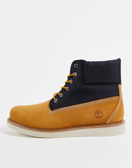 Timberland Newmarket II Quilted boots in wheat tan black