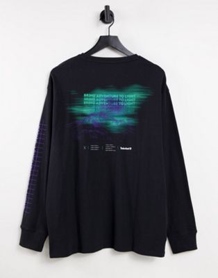 Timberland NL Sky Graphic long sleeve t-shirt in black